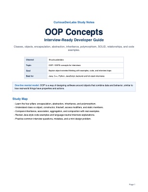 OOP Concepts Study Note PDF