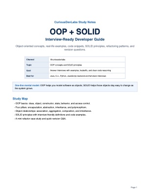 OOP Concepts And SOLID Study Note PDF
