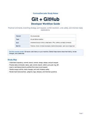 Git And GitHub Workflow Study Note PDF